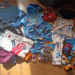 Boys Size 4 To 6 Toddler Clothing and Toy Bundle